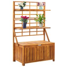 Boîte de rangement et treillis 99x55x160cm Bois d'acacia solide