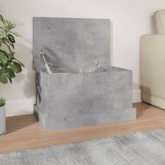 Boîte de rangement gris béton 50x30x28 cm bois d'ingénierie
