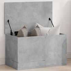 Boîte de rangement gris béton 60x35x35 cm bois d'ingénierie