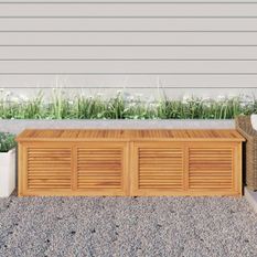 Boîte de rangement jardin et sac 200x50x53 cm bois massif teck