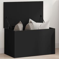 Boîte de rangement noir 60x35x35 cm bois d'ingénierie