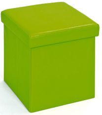 Boîte de rangement pliable simili cuir vert Santy
