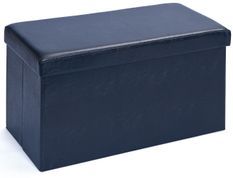 Boîte pliable rectangulaire simili cuir noir Santy