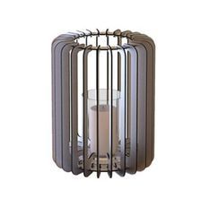 Bougeoir cylindrique métal gris Cordial