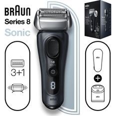 BRAUN 81761498 - Braun Series 8 8463cc Rasoir Électrique barbe - Tete 3+1 - Technologie Sonic - Tete flexible 40°