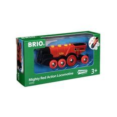 Brio World Locomotive Rouge Puissante a piles - Accessoire son & lumiere Circuit de train en bois - Ravensburger - Des 3 ans - 33592