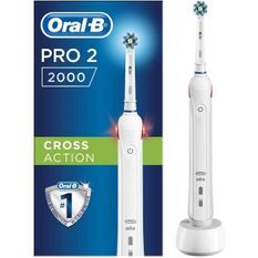 Brosse a Dents Électrique - Oral-B Pro 2 2000 - Blanche - Technologie 3D - Batterie