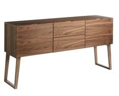 Buffet 2 portes 2 tiroirs Kompa 160 - Noyer contemporain