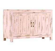 Buffet 2 portes manguier massif rose pâle Caree