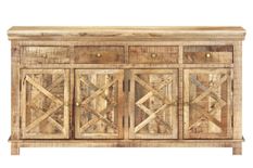 Buffet 4 portes 4 tiroirs bois de manguier 160 cm – Modèle Bolivia