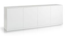 Buffet 4 portes bois mélaminé blanc Narea L 238 cm