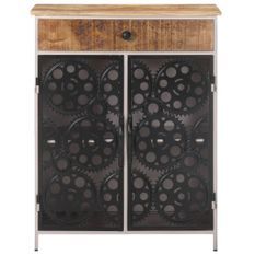 Buffet 60x35x75 cm Bois de manguier brut et fer