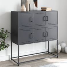 Buffet anthracite 100,5x39x107 cm acier laminé à froid