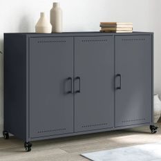Buffet anthracite 100,5x39x72 cm acier laminé à froid