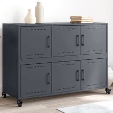 Buffet anthracite 100,5x39x72 cm acier laminé à froid