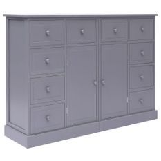 Buffet avec 10 tiroirs Gris 113 x 30 x 79 cm Bois