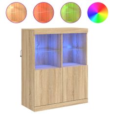 Buffet avec lumières LED chêne sonoma 81x37x100 cm