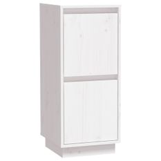 Buffet Blanc 31,5x34x75 cm Bois massif de pin