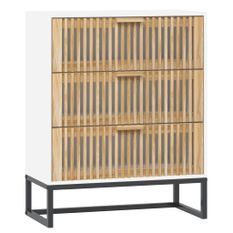 Buffet blanc 60x30x75 cm bois d'ingénierie