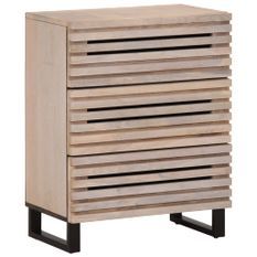 Buffet blanc 60x34x75 cm bois massif de manguier