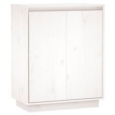 Buffet Blanc 60x34x75 cm Bois massif de pin 3