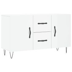 Buffet blanc brillant 100x36x60 cm bois d'ingénierie