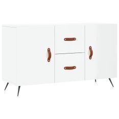 Buffet blanc brillant 100x36x60 cm bois d'ingénierie