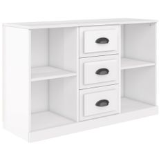 Buffet blanc brillant 104,5x35,5x67,5 cm bois d'ingénierie