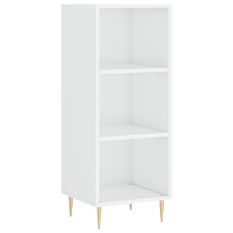 Buffet blanc brillant 34,5x32,5x90 cm bois d'ingénierie