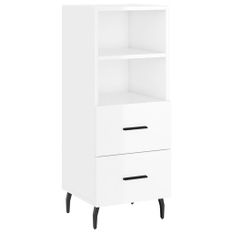 Buffet Blanc brillant 34,5x34x90 cm Bois d'ingénierie