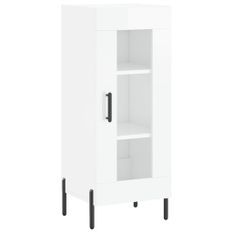 Buffet Blanc brillant 34,5x34x90 cm Bois d'ingénierie