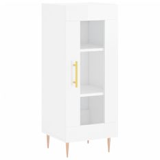 Buffet Blanc brillant 34,5x34x90 cm Bois d'ingénierie