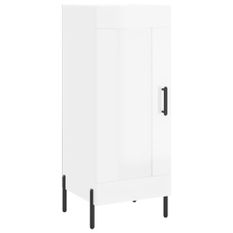 Buffet Blanc brillant 34,5x34x90 cm Bois d'ingénierie