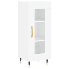 Buffet Blanc brillant 34,5x34x90 cm Bois d'ingénierie