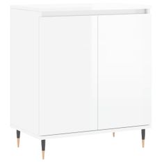 Buffet Blanc brillant 60x35x70 cm Bois d'ingénierie