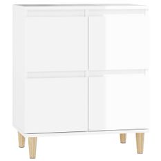 Buffet Blanc brillant 60x35x70 cm Bois d'ingénierie