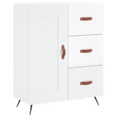 Buffet Blanc brillant 69,5x34x90 cm Bois d'ingénierie