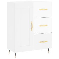 Buffet Blanc brillant 69,5x34x90 cm Bois d'ingénierie