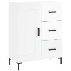 Buffet Blanc brillant 69,5x34x90 cm Bois d'ingénierie