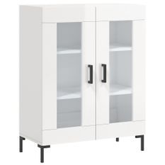 Buffet Blanc brillant 69,5x34x90 cm Bois d'ingénierie