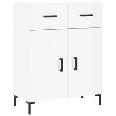 Buffet Blanc brillant 69,5x34x90 cm Bois d'ingénierie