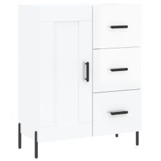 Buffet Blanc brillant 69,5x34x90 cm Bois d'ingénierie