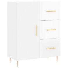 Buffet Blanc brillant 69,5x34x90 cm Bois d'ingénierie