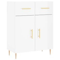 Buffet Blanc brillant 69,5x34x90 cm Bois d'ingénierie