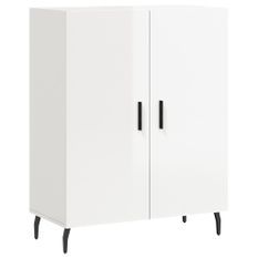 Buffet Blanc brillant 69,5x34x90 cm Bois d'ingénierie