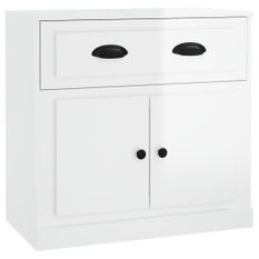 Buffet blanc brillant 70x35,5x67,5 cm bois d'ingénierie