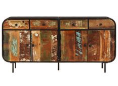 Buffet bois et métal noir 140 cm - Collection Authentique