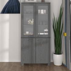 Buffet Bois massif de pin Gris foncé 3