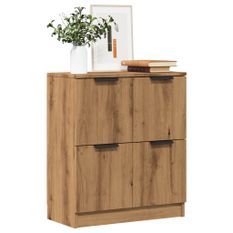 Buffet chêne artisanal 60x30x70 cm bois d'ingénierie