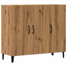 Buffet chêne artisanal 90x34x80 cm bois d'ingénierie